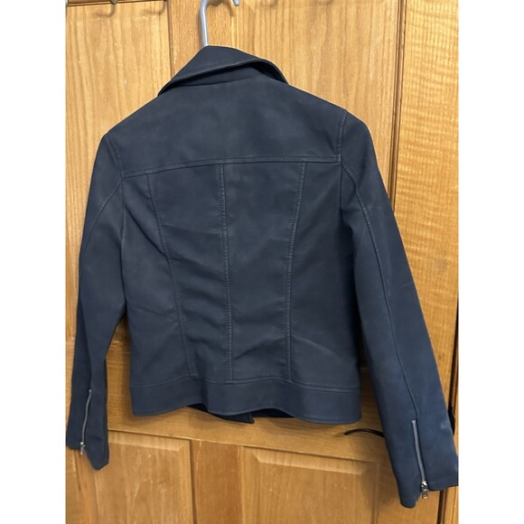 Forever 21 Navy Moto Jacket Women’s Size Medium- very good - Picture 3 of 7
